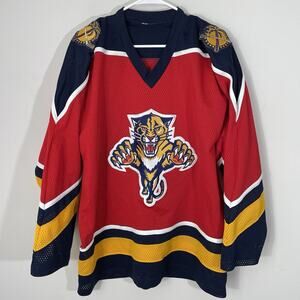 Florida Panthers Vintage 90s CCM Red NHL Hockey Jersey Mens Large Shoulder Patch